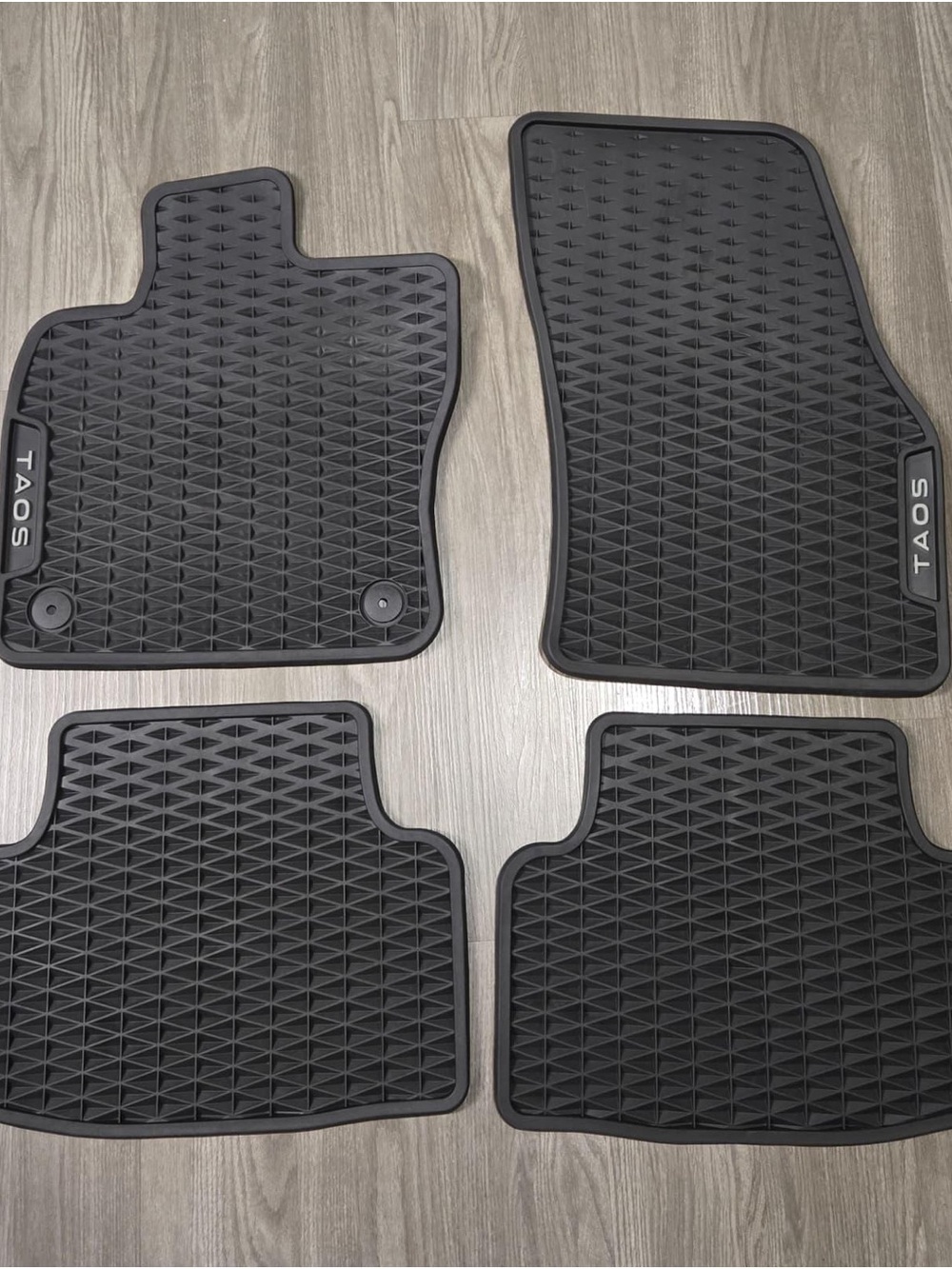 Taos Black All-Weather Rubber Floor Mats - Set of 4